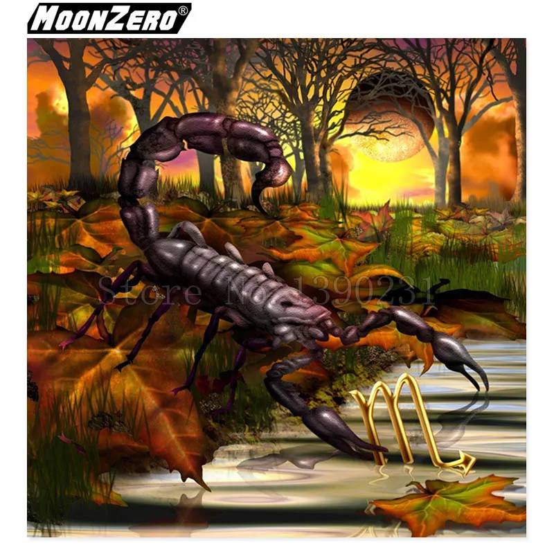 

5D Diy Diamond Painting Scorpio Mosaic Diamond Embroidered inlay Cross-stitch Mural Square Diamond Gift Set Home Decor WYZ181017