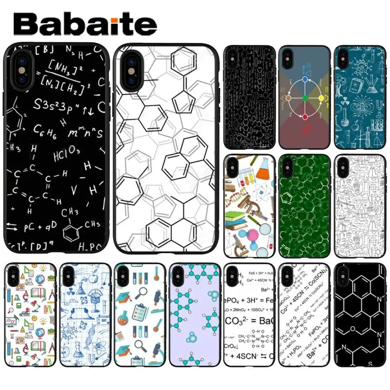 

Babaite chemistry scribbles Soft Silicone black Phone Case for iPhone X XS MAX 6 6S 7 7plus 8 8Plus 5 5S XR