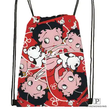 

Custom Betty Boop Drawstring Backpack Bag Cute Daypack Kids Satchel (Black Back) 31x40cm#180612-03-Betty Boop