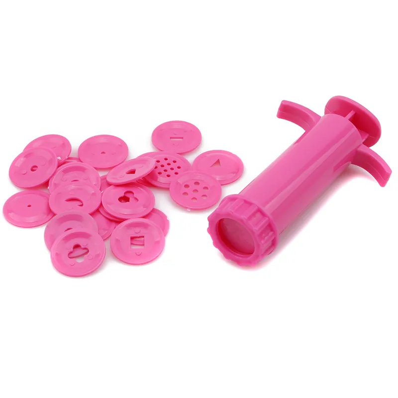 

20PCS/Set Syringes Head Play Dough Playdough Polymer Sand Intelligent Plasticine Mold Tools Set Kit Syringes Styling Tools Toy