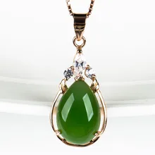 Colgantes mujer moda Изумрудный Нефритовое Ожерелье Подвески Colar gargantilha подарок Мода Превосходное DIY ручной резьба