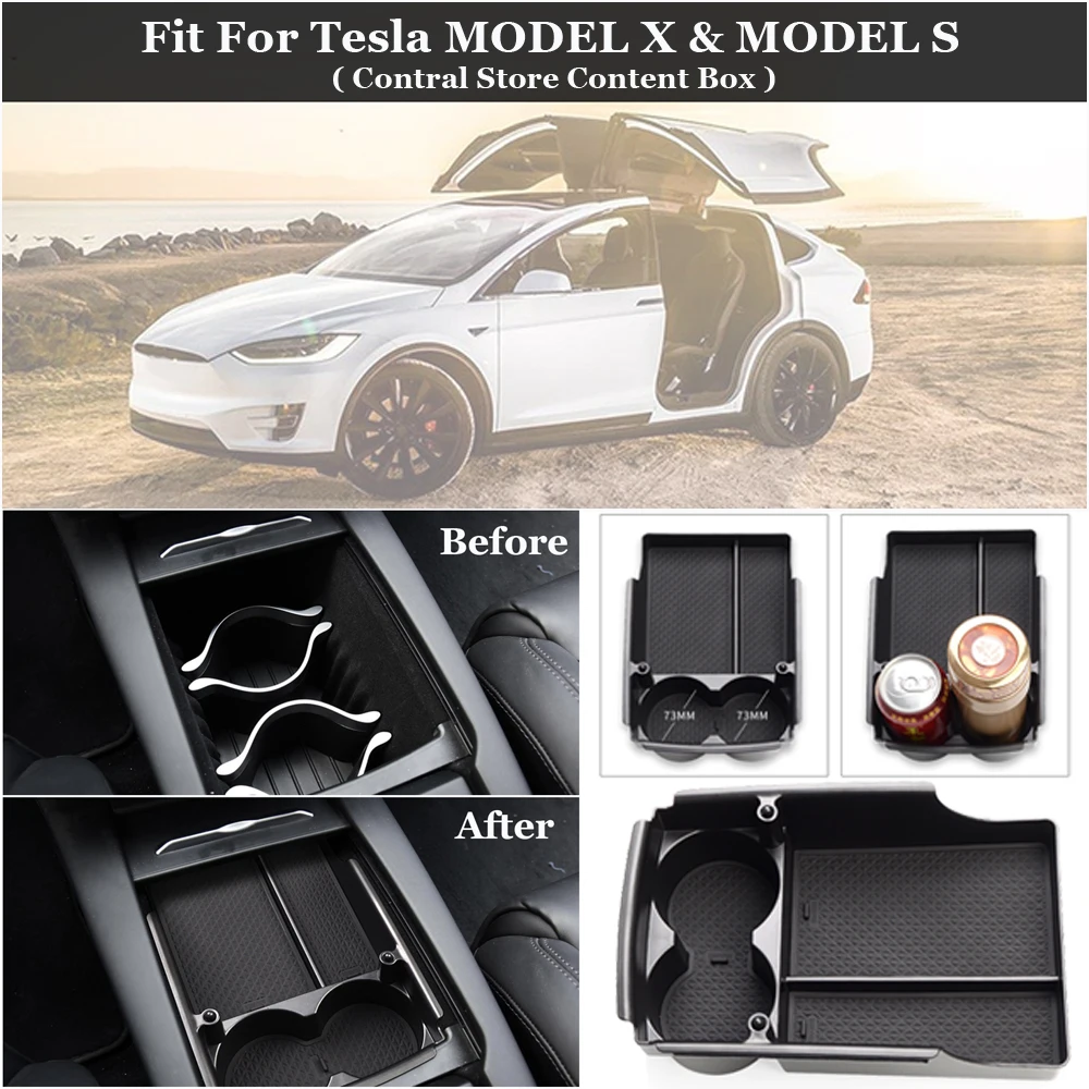 Автомобильный ящик для хранения подлокотник центральная консоль лоток для Tesla модель X модель S аксессуары коробка для хранения