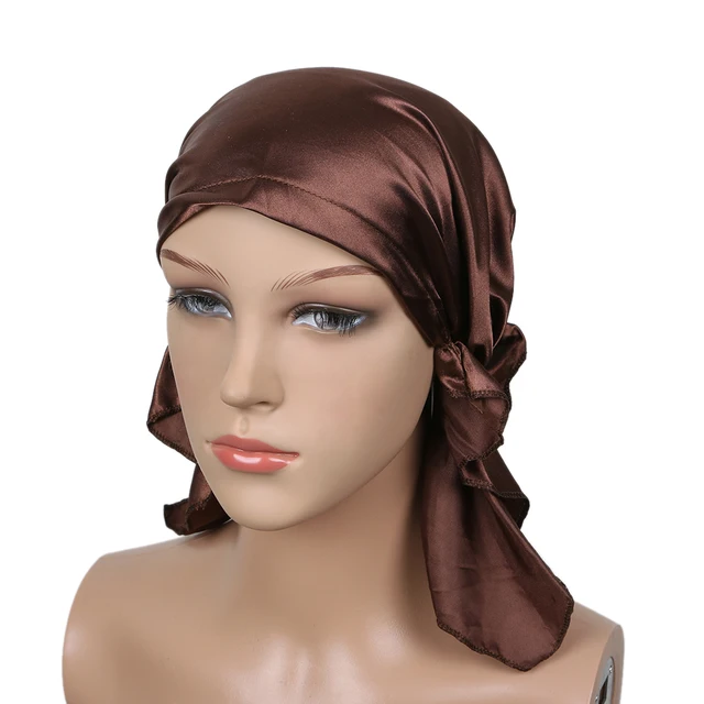 1pc New Turban Women Silk Satin Night Sleeping Cap For Long Hair 1pc New Turban Women Silk Satin Night Sleeping Cap For Long Hair Bonnet Hat Smooth Soft