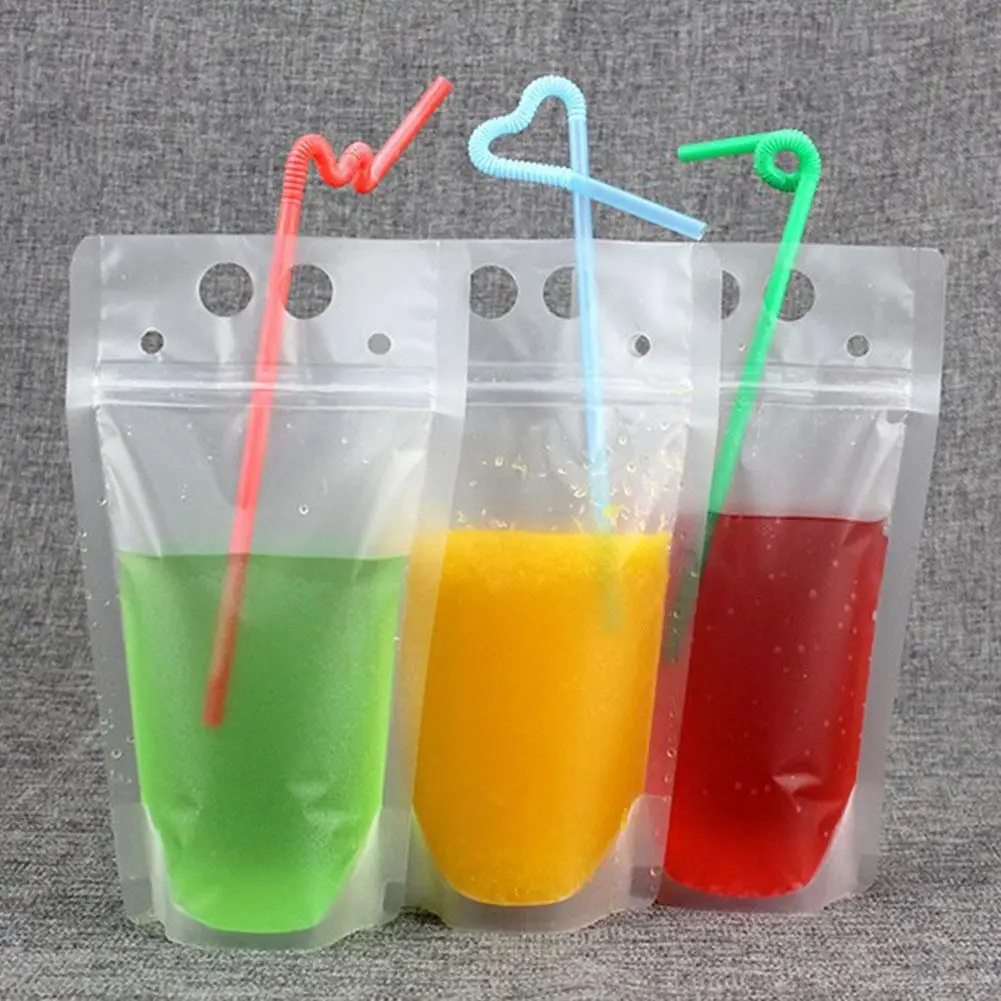 10 Pcs New Design Plastic Drink Packaging Bag Pouch for Beverage Juice