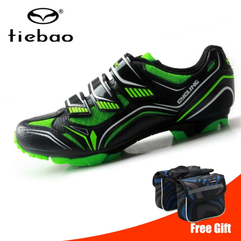 Tiebao sapatilha ciclismo mtb велосипедная обувь добавить педаль SPD набор мужские кроссовки женские горный велосипед спортивная обувь для верховой езды - Цвет: add bag
