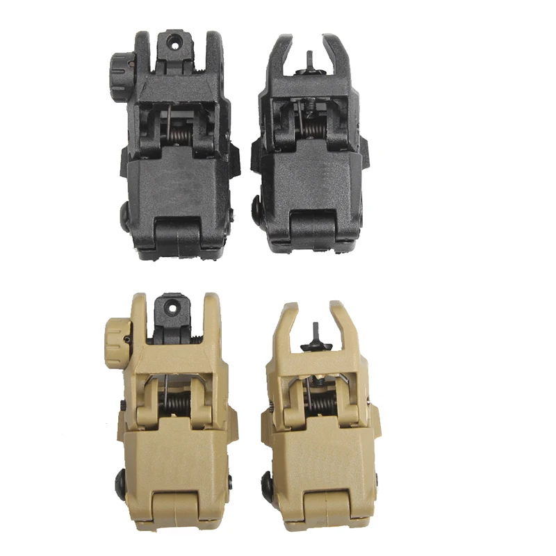 Tactical Military Arms Gear GEN 1 Front and Rear Back Up Sight Set Tan or Black RL27-0003