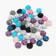 Новая мода 40 шт 8 мм смешанные цвета натуральный камень Форма серии плоская задняя Смола Кабошоны Камея