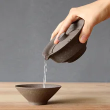 1Set Ceramic Japanese Tea Cup Set Portable Travel Teaware Kung Fu Tea Cup 1 Pot 2 Cups Home Office Vintage Drinkware Gaiwan