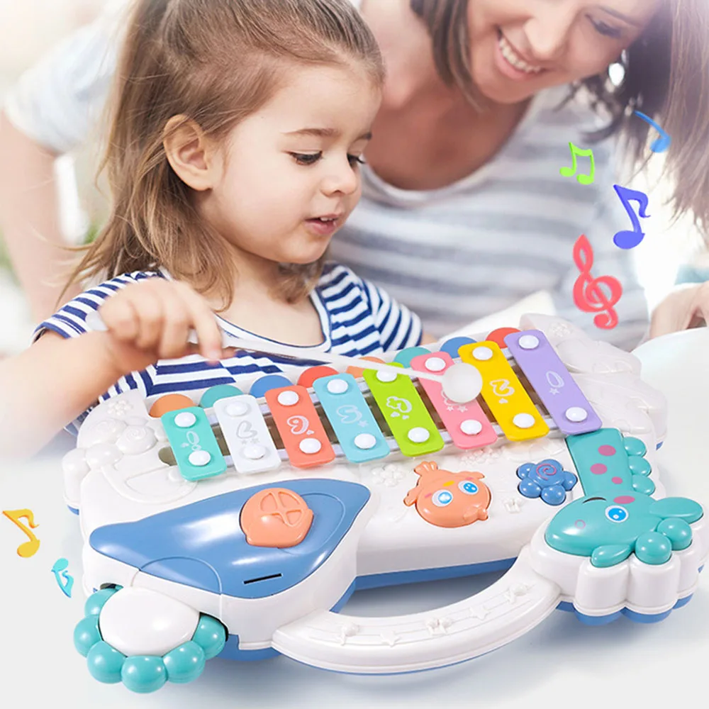 

Puzzle Piano Musical Instrument Children Toys Toy 2 In1 Infant Eight-Tone Piano Hands Knock Early Education Tool Birthday Gift