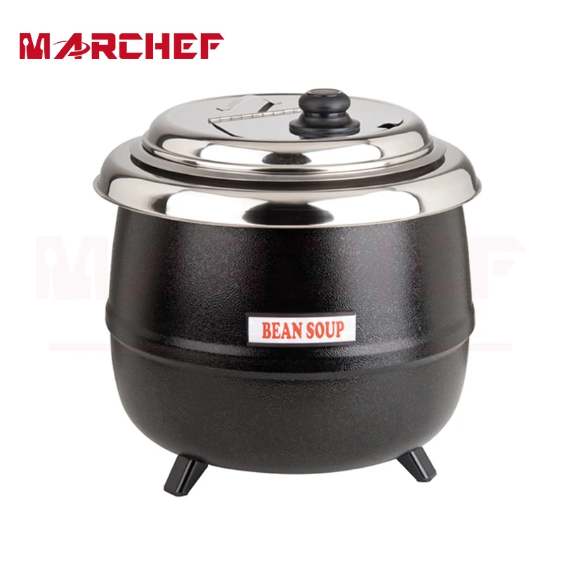

10L Black Soup Kettle Commercial Catering Stew Sauce Food Warmer Bain Marie Pot