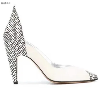 

2020 presell new women high heels patchwork pumps party shoes mix color pumps dress shoes snakeskin print pointed toe pumps