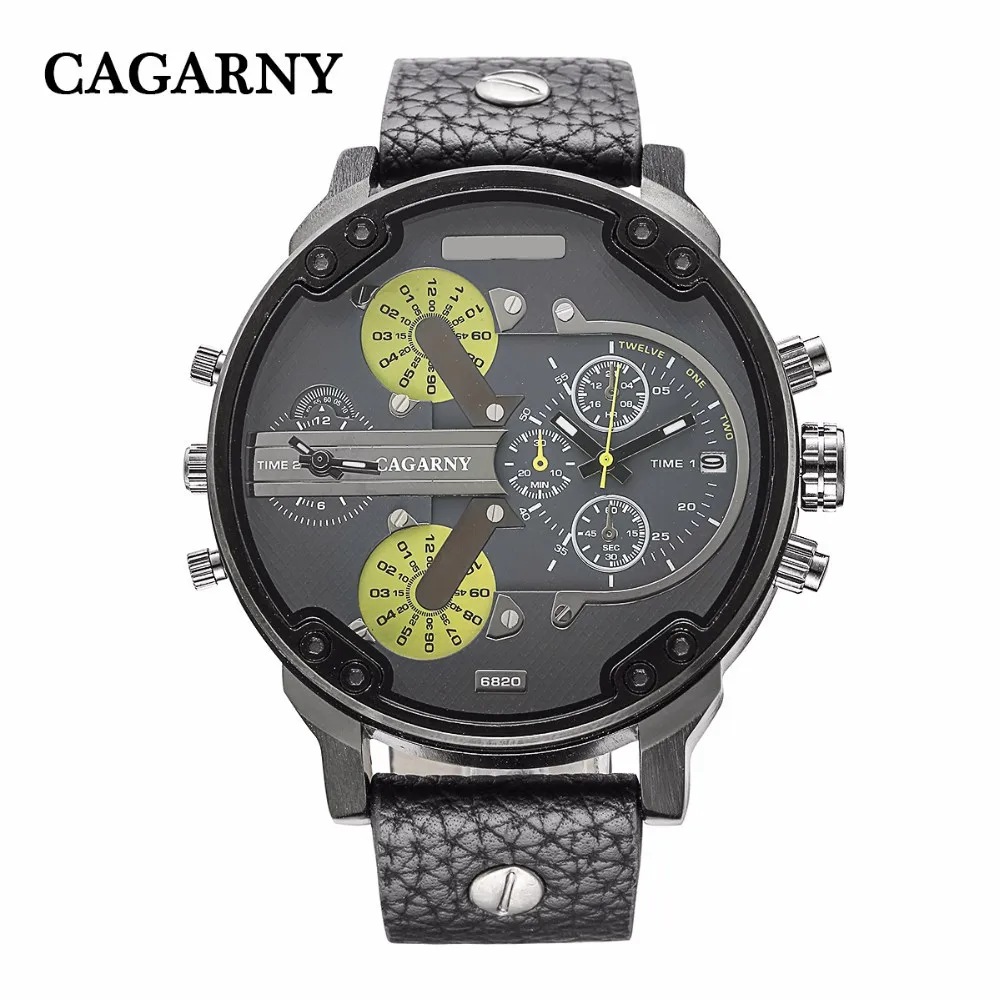 Reloj Hombre Роскошные Брендовые мужские часы CAGARNY с кожаным ремешком кварцевые часы военные спортивные мужские часы Relogio Masculino