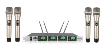 

4 Channels cordless microphone UHF Wireess Karaoke Microphone System draadloos microfoon BOLYMIC