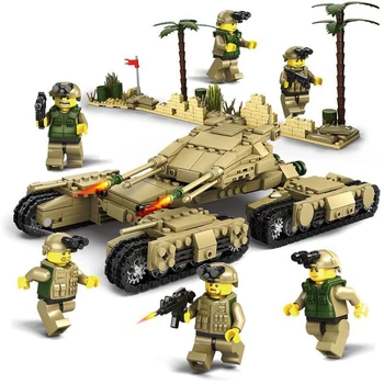 

Assembled building blocks toy tank model military armored car puzzle compatible building blocks toys