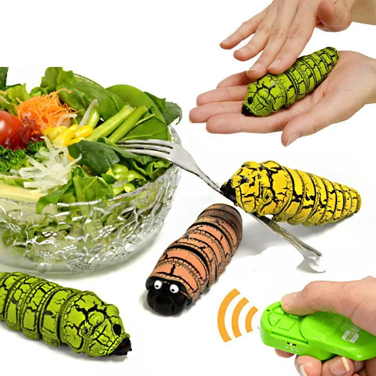 Funny font b Electronic b font pet Creative Simulation Remote Control RC Beetles Caterpillar Food