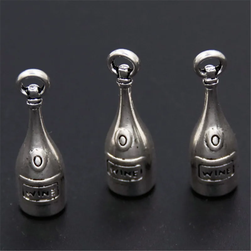 10 шт. подвеска в виде бутылки Красного вина|charm pendant|pendants for jewelry makingsilver charm pendant |