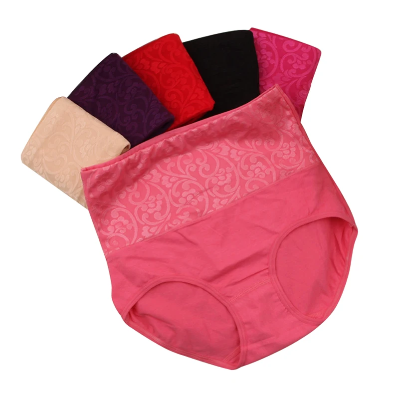 300PCS / LOT Good Quality Panties Printing High Waist Cotton Breathable