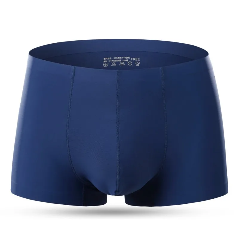 

Ice Silk Seamless Large Size Male Underwear Solid Soft U Pouch Sexy Mens Boxer Shorts 4XL High Quality Man Boxers Underpants