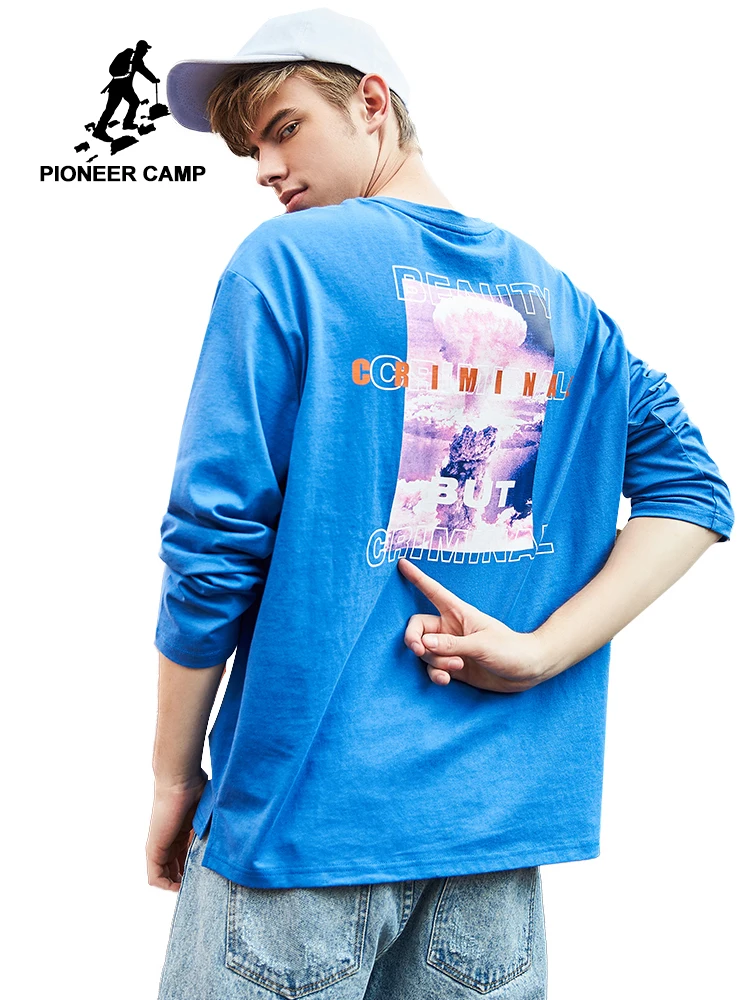 

Pioneer camp 2019 new spring long sleeve t shirt men brand clothing fashion print t shirt 100% cotton soft tshirt male ACT901151