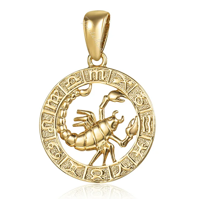 Womens Scorpio Pendant Necklace Gold 