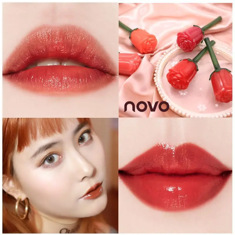 2019 New Makeup Long-lasting Rose Petal Styling Gloss Matte Lip Gloss Liquid Moisturizing Lip Balm Scrub Lipstick Lasting Sexy