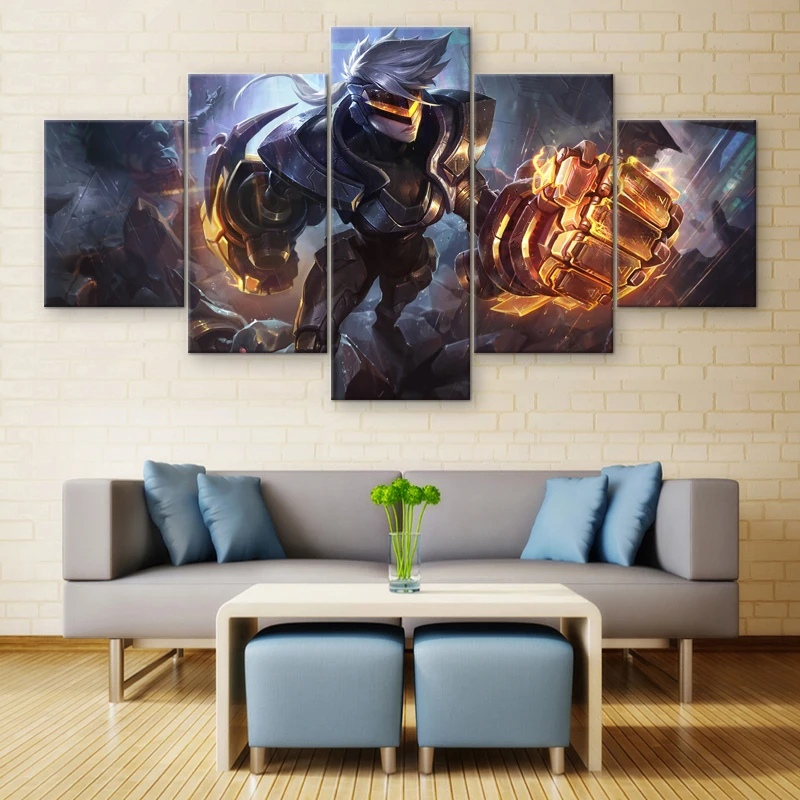 Wall-Art-Pictures-Painting-5-Pieces-Canvas-Printed-League-of-Legends-Vi-Game-Poster-Artwork-Home (2)