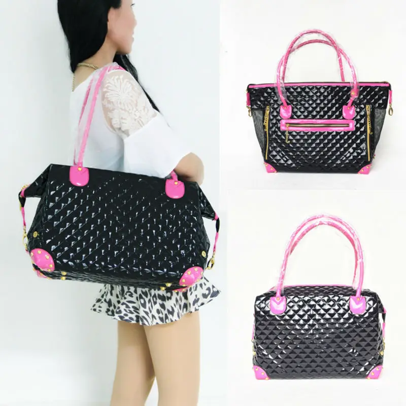 Fashion Pet Dog Carrier Bag Black Leather Sling To...