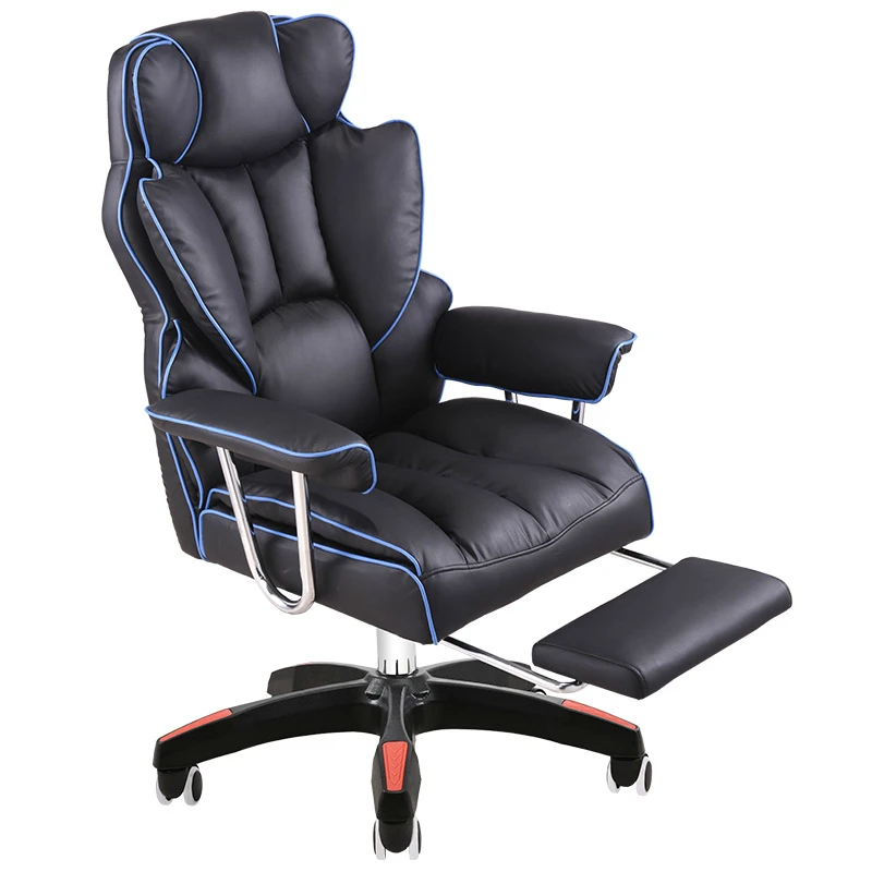 Утолщенный офисный стул, роскошный стул босса, поднимается и вращается, игровой стул с подставкой для ног, кресло для домашнего компьютера