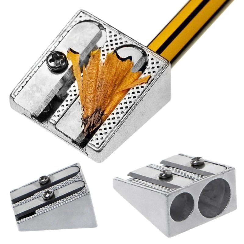 Metal Bevelled Single Hole Pencil Sharpener School Office Sharpener Stationery in Pencil