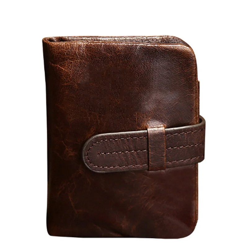 New Men Long Short Wallets Brown Bifold Wallet Mens Brand Leather Card Holder Money Cash Wallet Purses Pockets PJ092 - Цвет: BROWN-Long