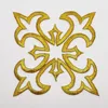 YACKALASI 5 unids/lote oro Cosplay apliques de hierro-en parches de flores dorado metálico bordado Venecia Trim 14,8*14,8 cm ► Foto 1/3