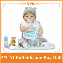 Super Cool 57cm About 22” Whole Silicone Bebes Reborn Bonecas Play Toys For Babies Bathing Bebe Alive Doll As Enducational Doll