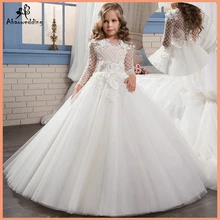 Модный Тюль бальное платье Рождество цветок Аппликации Маленькая Подружка невесты свадебное платье на заказ Vetsidos de Noiva фантастические платья