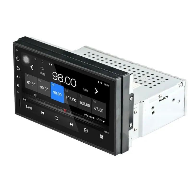 Discount 7inch 1DIN Bluetooth Car Stereo Player GPS Android 8.1 WiFi USB AM FM RDS Radio Receiver Head Unit Car Multimedia Player 9