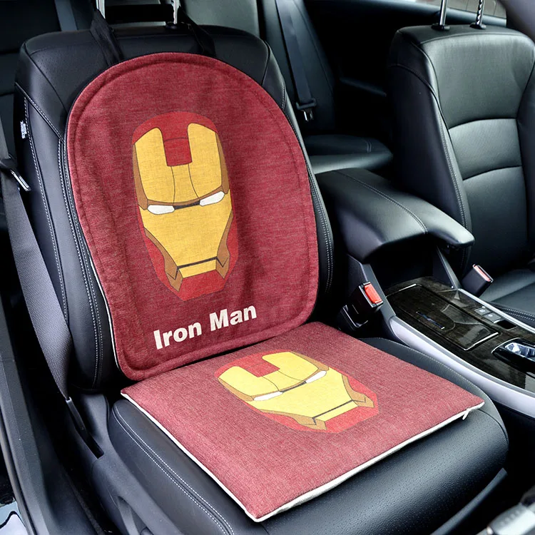 Чехол для сиденья автомобиля с героями мультфильма marvel, Мстители, Бэтмен, капитан, универсальный защитный коврик, набор подушек для сиденья автомобиля, аксессуары для интерьера - Название цвета: SHZD01 Iron Man