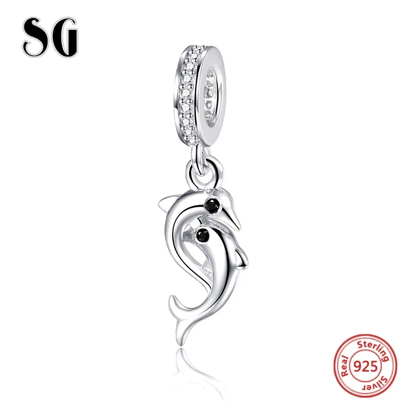 European 925 Silver CZ Charm Beads Pendant Fit sterling Bracelet Necklace Chain