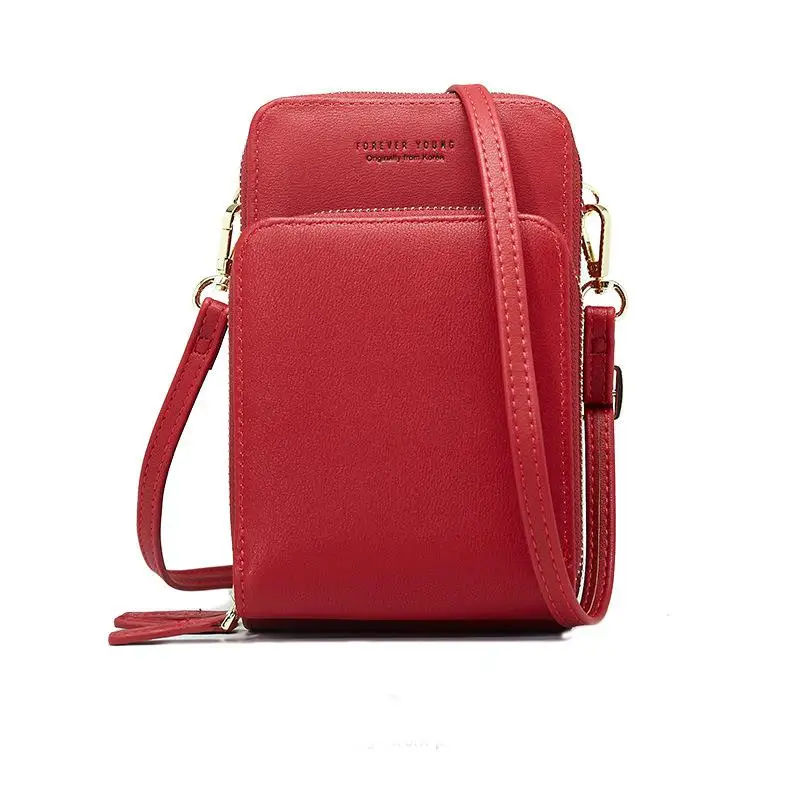 Unishow роскошные сумки-мессенджеры для женщин клатч мини сумка через плечо Женская Большая вместительная сумка для телефона дамская сумочка на молнии - Цвет: Красный