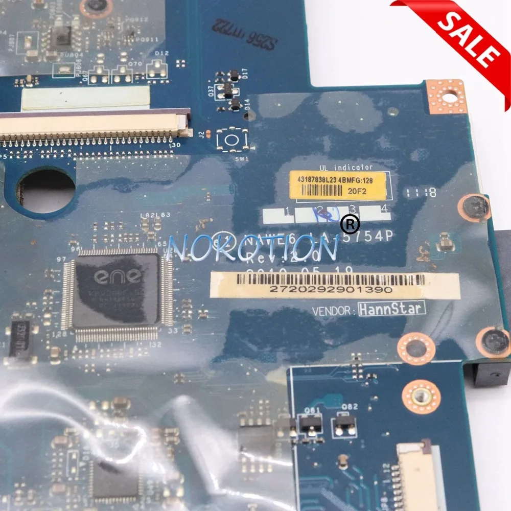 NOKOTION LA-5754P материнская плата для ноутбука lenovo G565 Z565 основная плата ATI HD5340 DDR3 Бесплатный процессор полностью протестирован