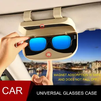 

Creative Car Supplies Glasses Case Bracket Driver Sunglasses Storage Box Sun Visor Multi-Purpose Car Glasses Clip #719