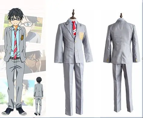 

Your Lie in April / Shigatsu wa Kimi no Uso Arima Kousei Cosplay Costume Full Set School Uniform Anime +Track