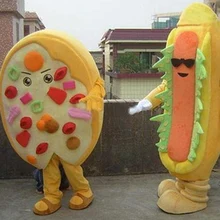 1 пара хот-догов и пицца ЕДА костюм талисмана стиль Пицца высокого качества и хот-дог маскотт костюм EMS SW129
