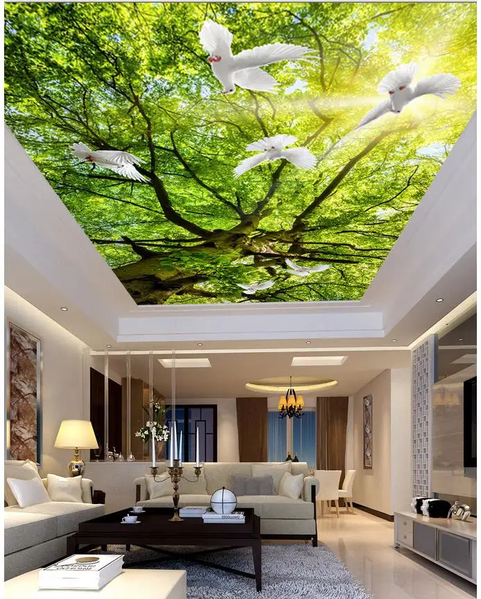 tree living room bedroom ceiling sun Landscape wallpaper murals