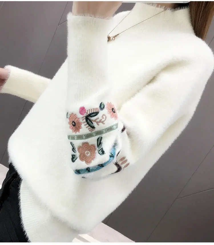 Women Knitted Sweater And Pullovers Korean Fashion Style Turtleneck Sweaters Autumn And Winter New Wool Yellow Sweater