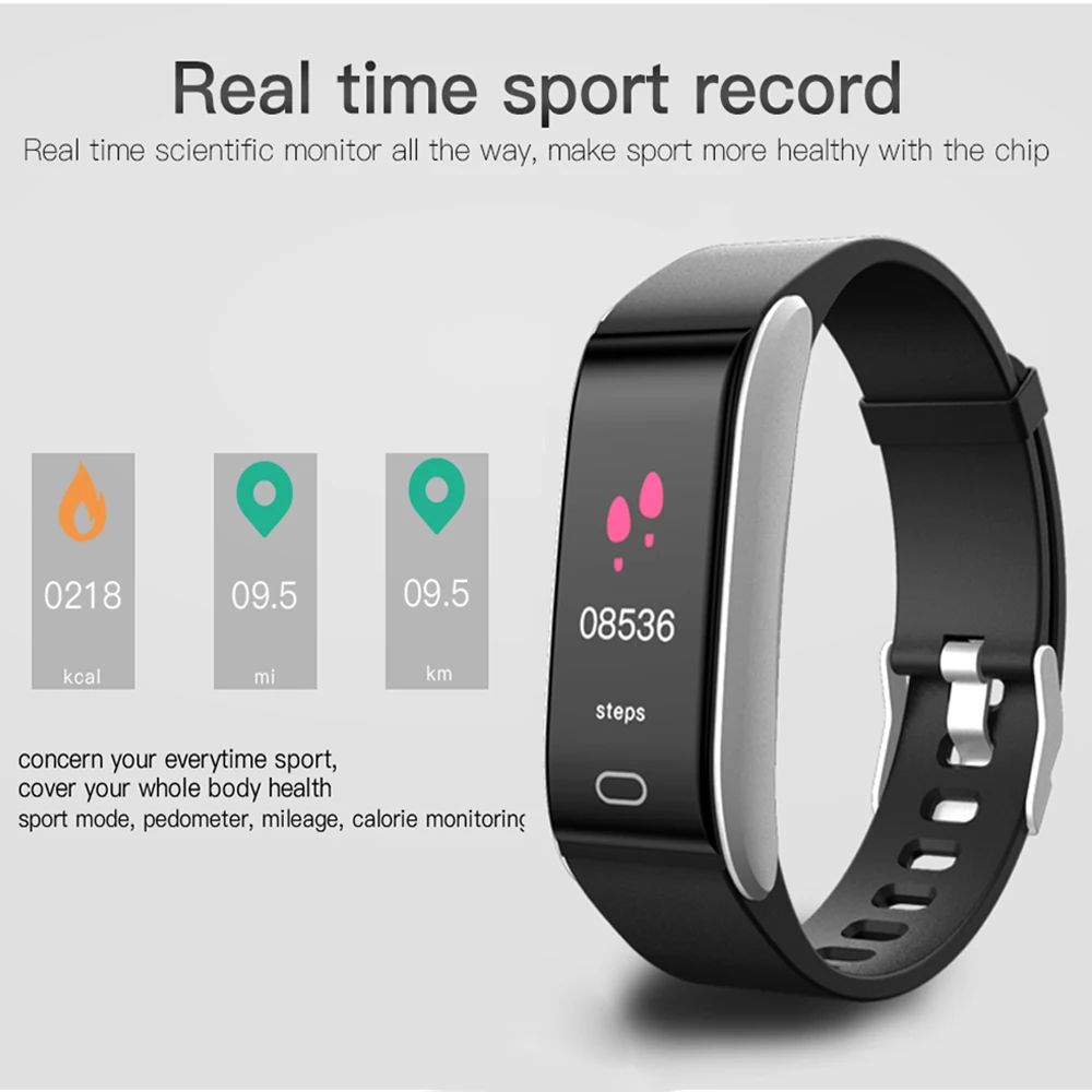 

Timethinker B11 Smart Bracelet Watch Wristband Activity Fitness Tracker Blood Pressure Pulse Meter Smartwatch FOR Android IOS