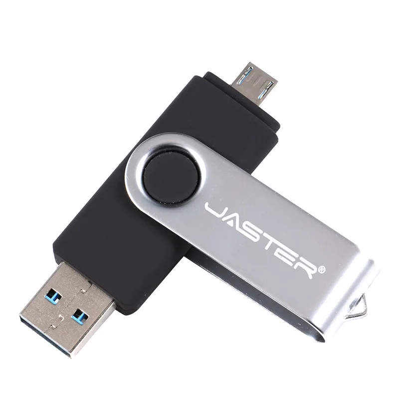 JASTER USB 2,0 Смартфон Android OTG USB флеш-накопитель для Android/PC карта памяти 4 ГБ 8 ГБ 16 ГБ 32 ГБ 64 ГБ 128 ГБ - Цвет: Black