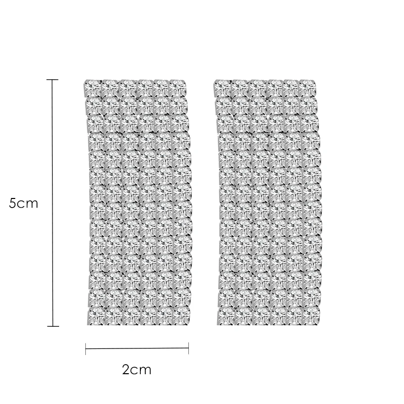 

Face thin earrings Korean version of the atmosphere design super flash artificial rhinestone long paragraph small temperament