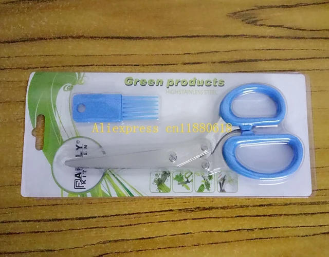 

Free Shipping Multi-functional Stainless Steel Kitchen Knives 5 Layers Scissors With brush Cooking Tools