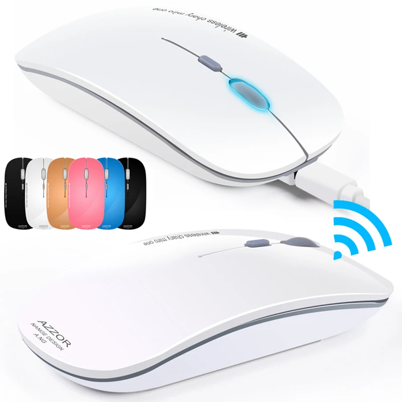 

2.4GHz Wireless N5 Rechargeable Silent USB Optical Ergonomic Slim Piano Paint Mini Gaming Mouse For PC Laptop Computer Noiseless