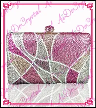 Aidocrystal spezielle blink strass streifen muster rosa handtasche für hochzeit