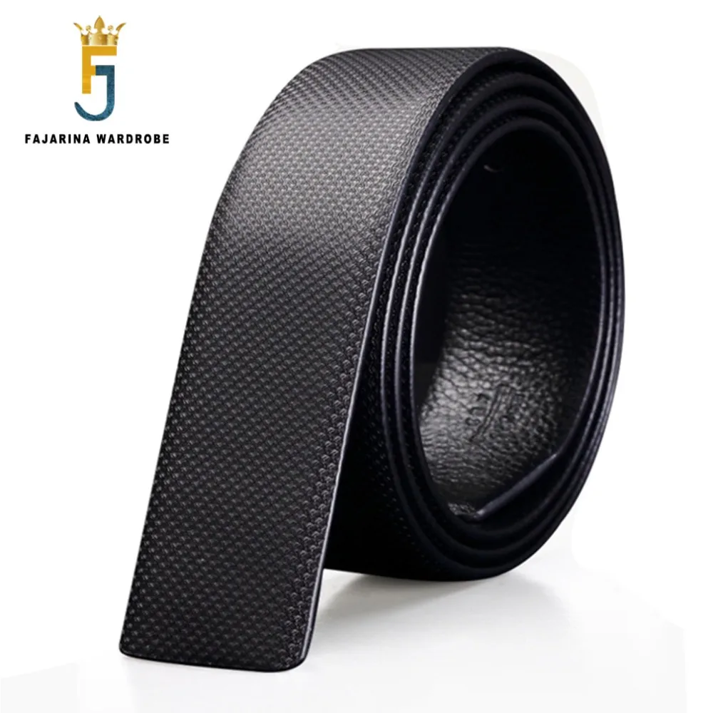 

FAJARINA Mens Fashion Quality Pure Cow Skin Genuine Leather Belt Men Cowhide Smooth Style 3.3cm Belts without Buckle 2019 LUBT03